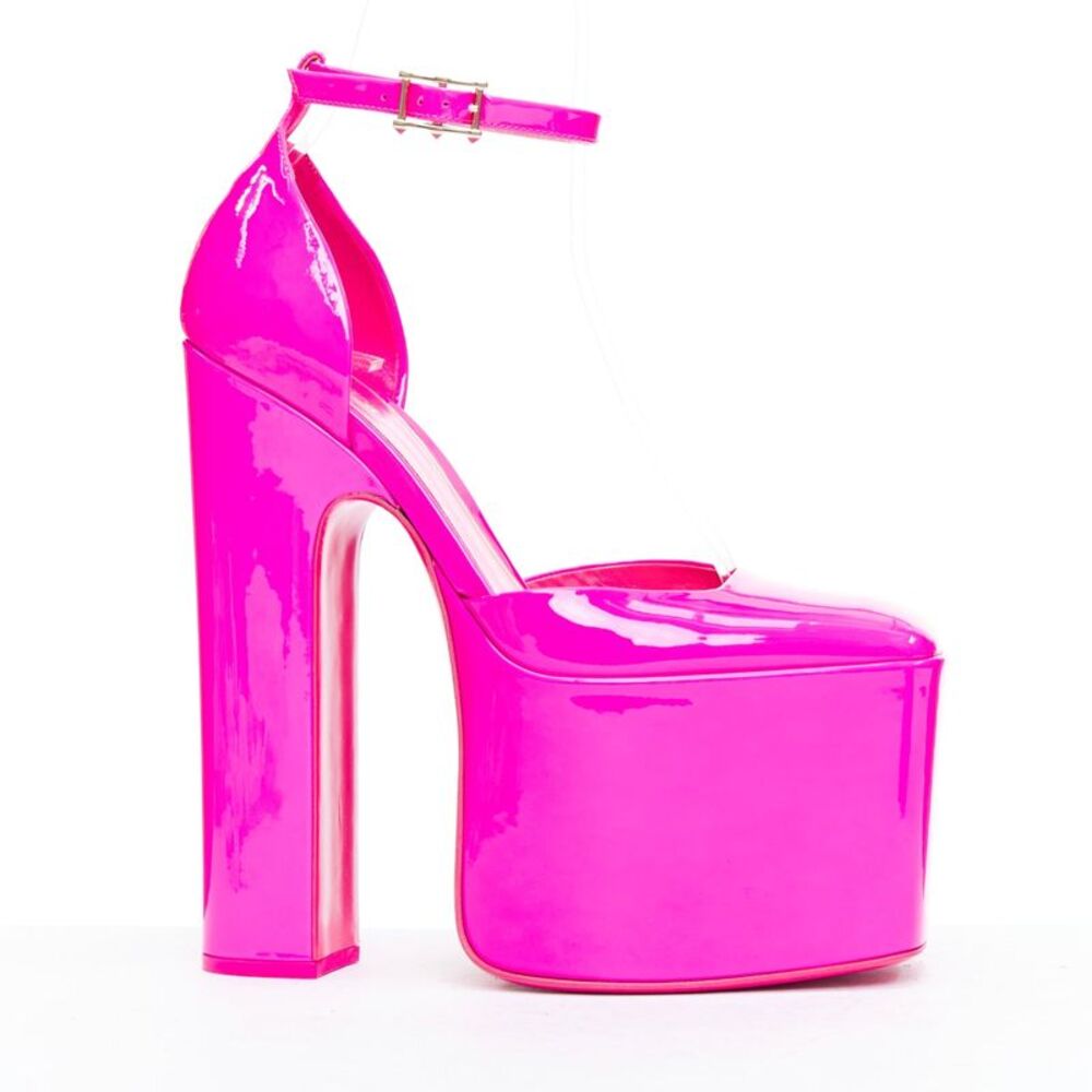 Valentino Discobox Patent Platform Heels